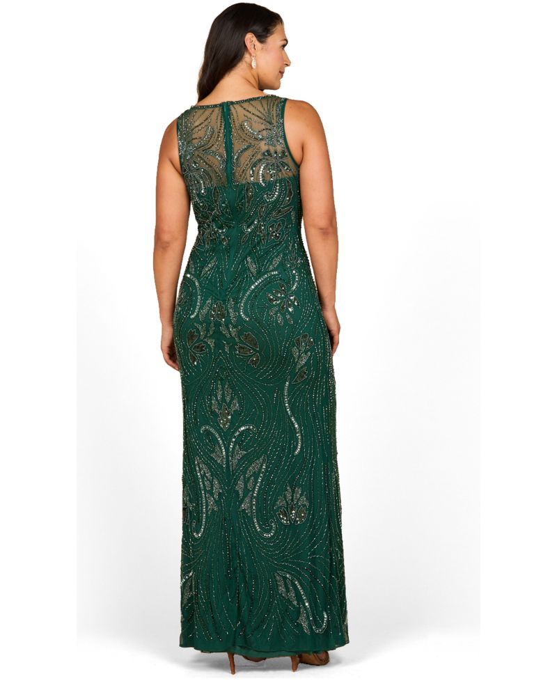 Women's Beaded High Neckline Gown