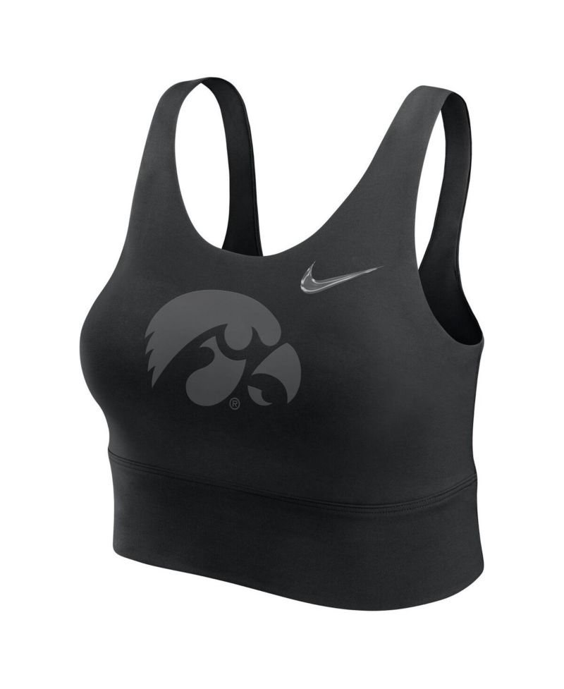 Women's Black Iowa Hawkeyes Performance Longline Sports Bra