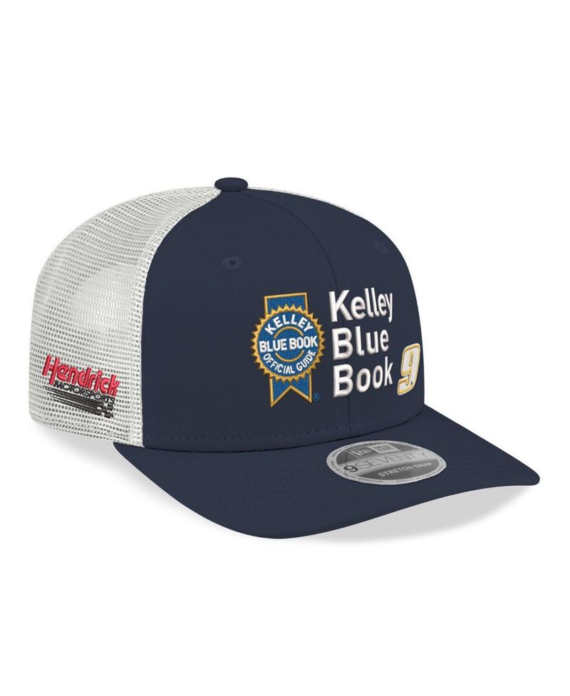 Men's Navy/White Chase Elliott 2026 Kelly Blue Book 9SEVENTY Adjustable Trucker Hat