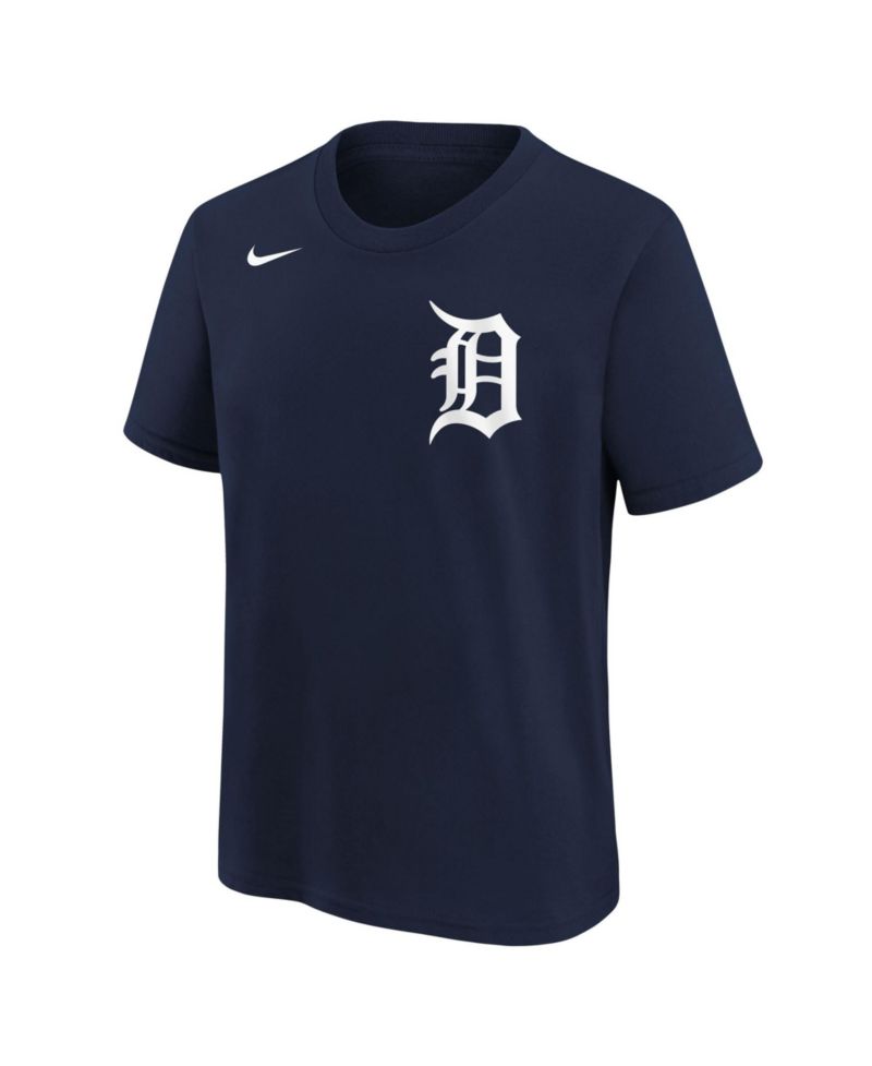 Big Boys and Girls Athletic Navy Detroit Tigers Wordmark T-Shirt