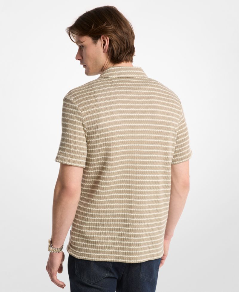 Men's Pointelle Stripe Short-Sleeve Shirt