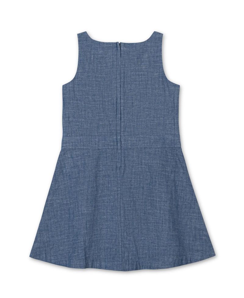 Little and Big Girl's (6-12) Organic V-Neck Chambray Jumper