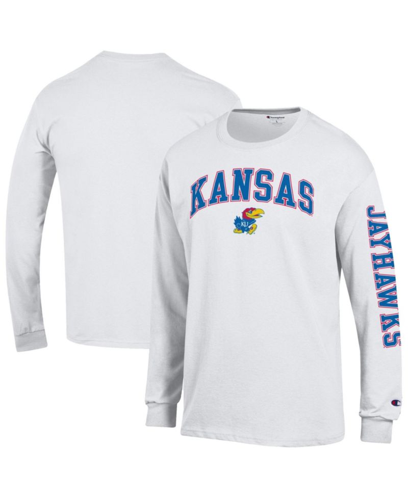 Men's Royal Kansas Jayhawks Arch Over Logo 2-Hit Long Sleeve T-Shirt