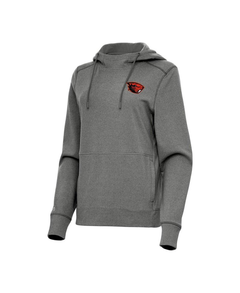 Women's Heather Black Oregon State Beavers Justice Pullover Hoodie