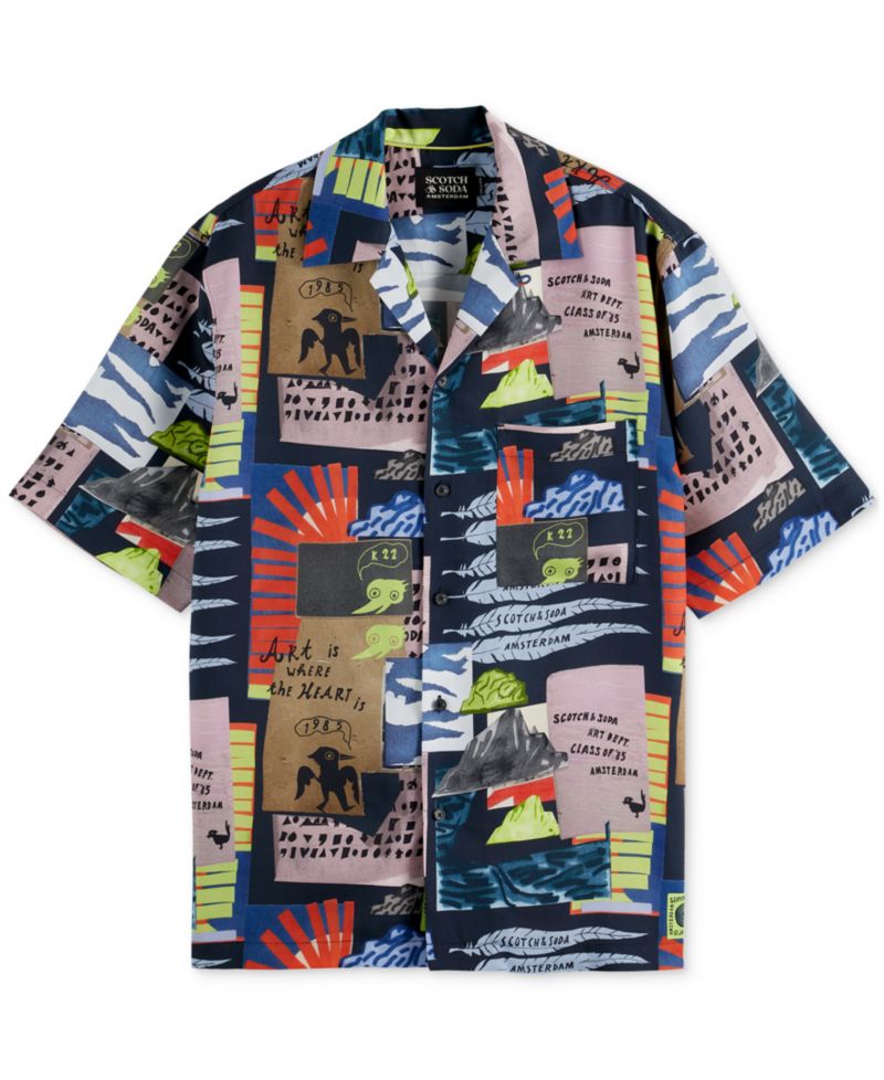 Men's Relaxed-Fit Allover Patterned Shirt