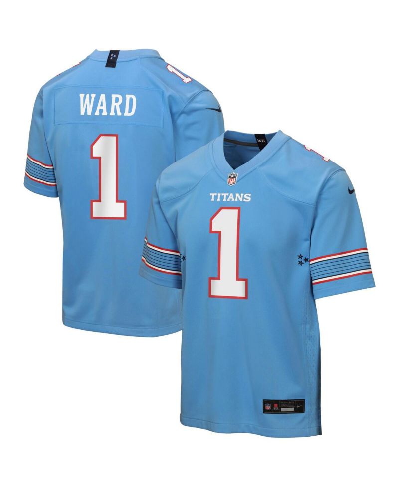 Big Boys and Girls Cameron Ward Light Blue Tennessee Titans Game Jersey