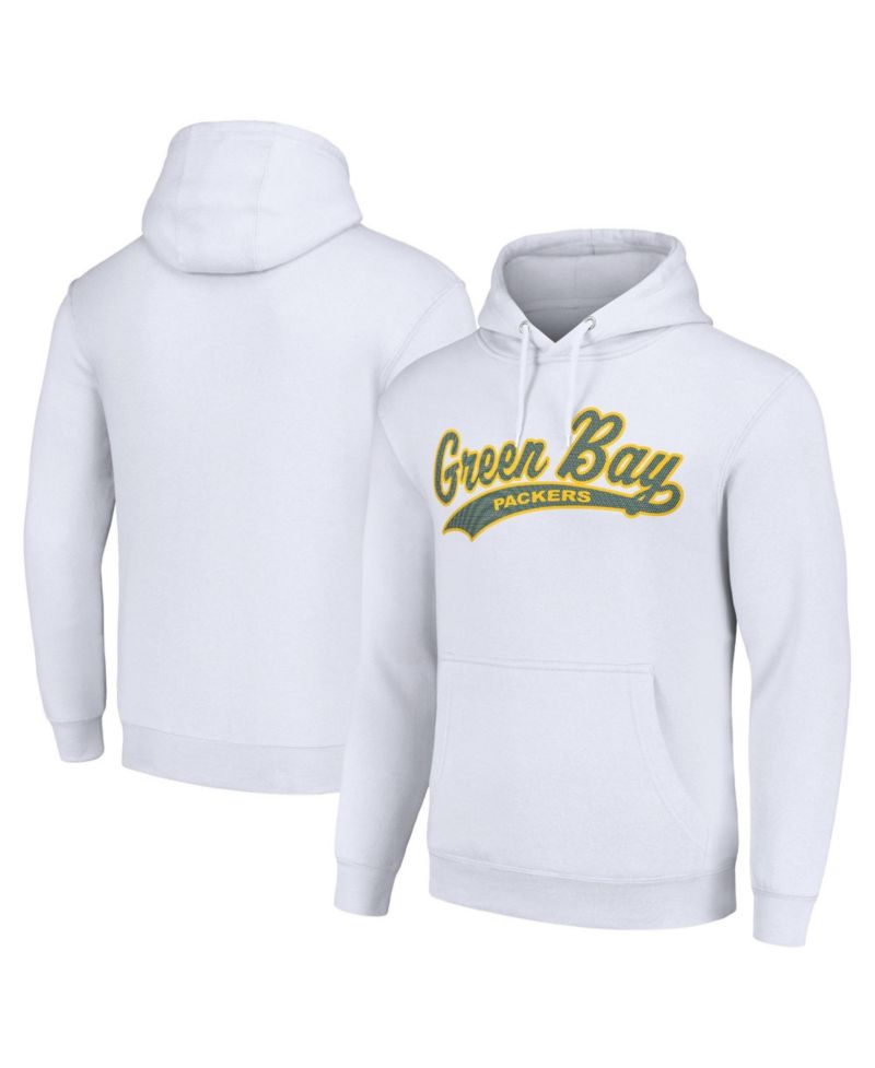 Men's and Women's White Green Bay Packers Tailsweep Pullover Hoodie