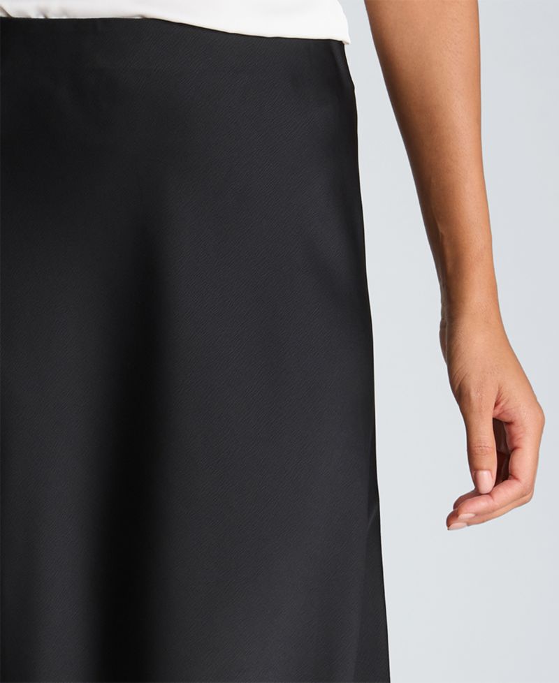 Women's Asymmetrical Satin Lace-Trim Skirt