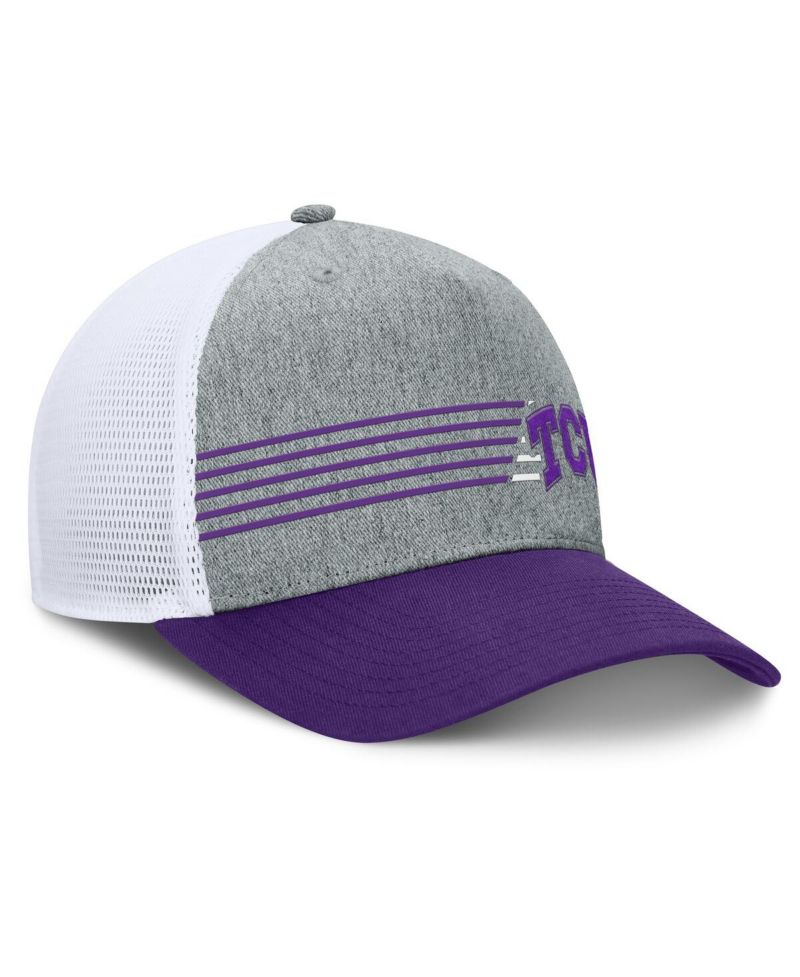 Men's Heather Gray/Purple TCU Horned Frogs Profile Trucker Adjustable Hat