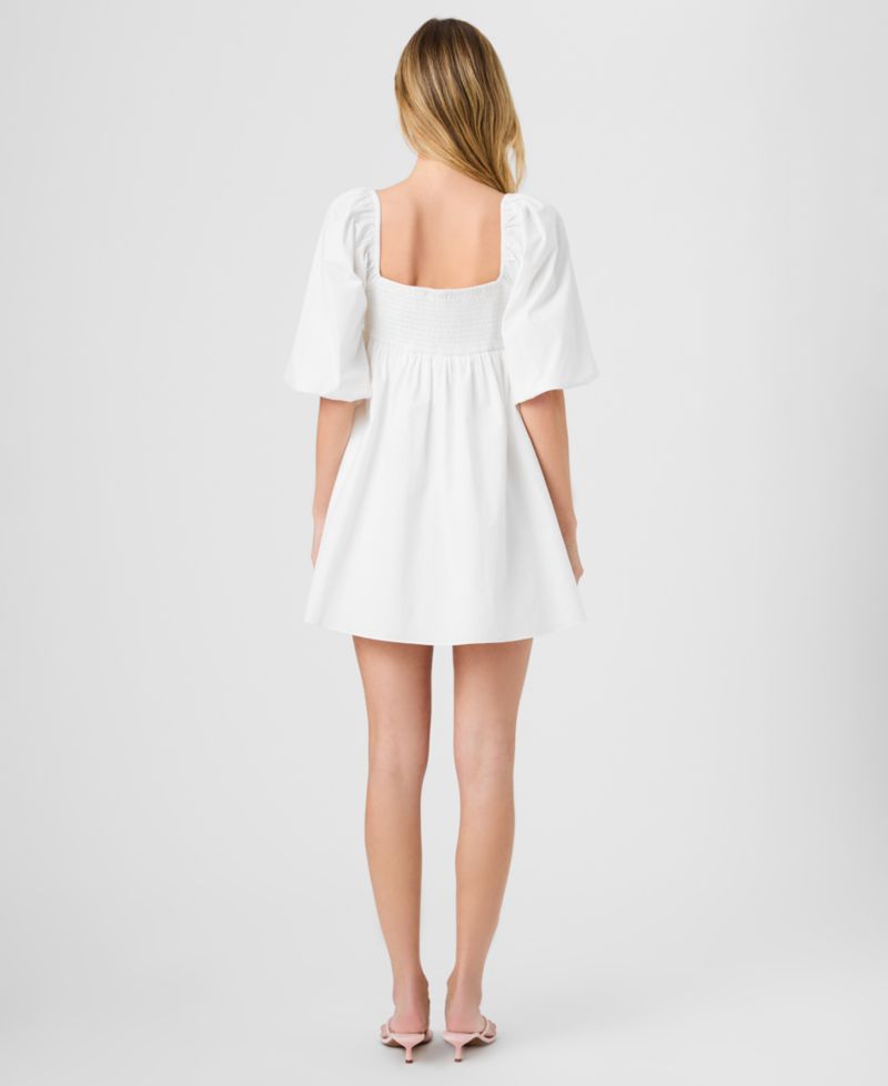 Women's Puff-Sleeve Sweetheart Neck Mini Dress