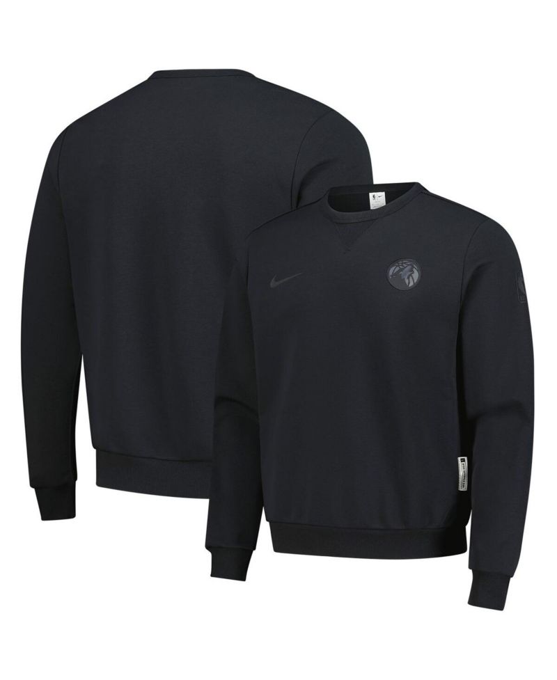 Men's Black Minnesota Timberwolves Authentic Standard Issue Travel Dri-FIT Pullover Sweatshirt