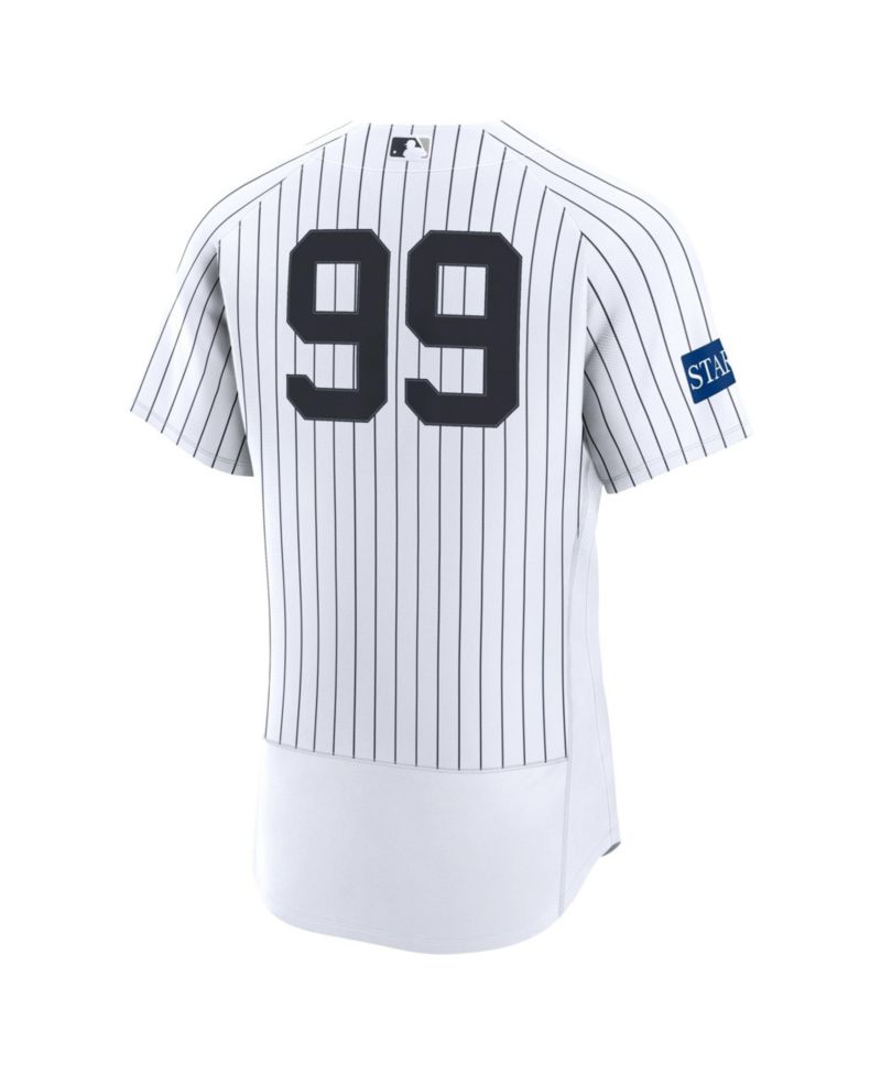 Men's Aaron Judge White New York Yankees Home Authentic Sponsor Patch Jersey