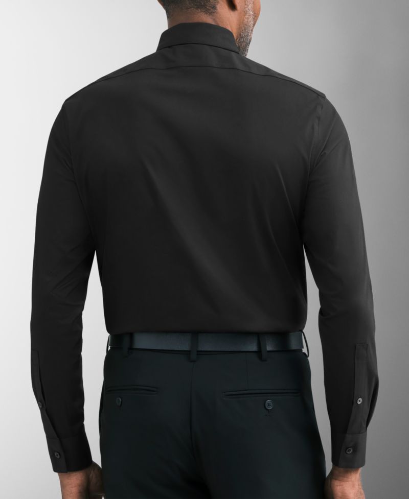 Men's Tailored Occasion Slim-Fit Stretch Pique Bib Dress Shirt