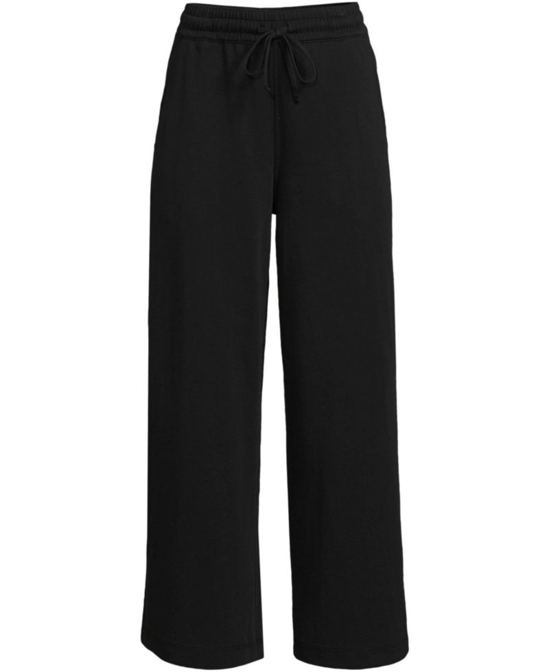 Women's Sport Knit Elastic Waist Wide Leg Crop Pants