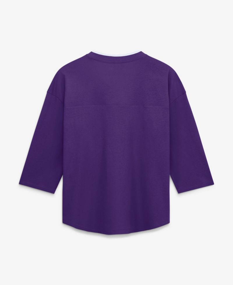 Women's Minnesota Vikings Team First Deceptive Juke 3/4-Sleeve V-Neck Graphic T-Shirt