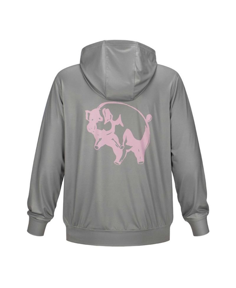 Men's and Women's Gray Pink Floyd Pigs Pullover Hoodie
