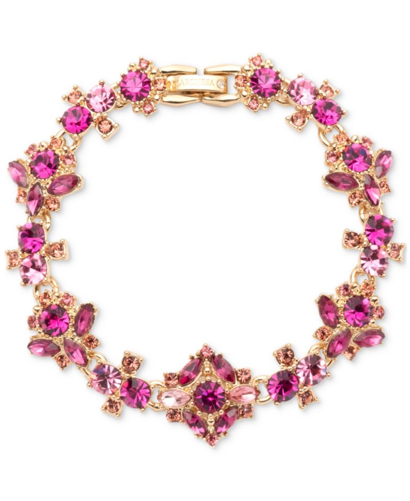 Gold-Tone Multi-Stone Flex Bracelet
