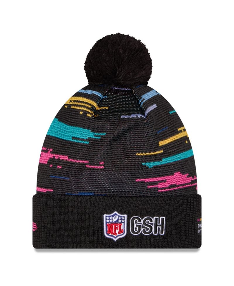 Men's Black Chicago Bears 2026 NFL Crucial Catch Cuffed Knit with Pom Hat