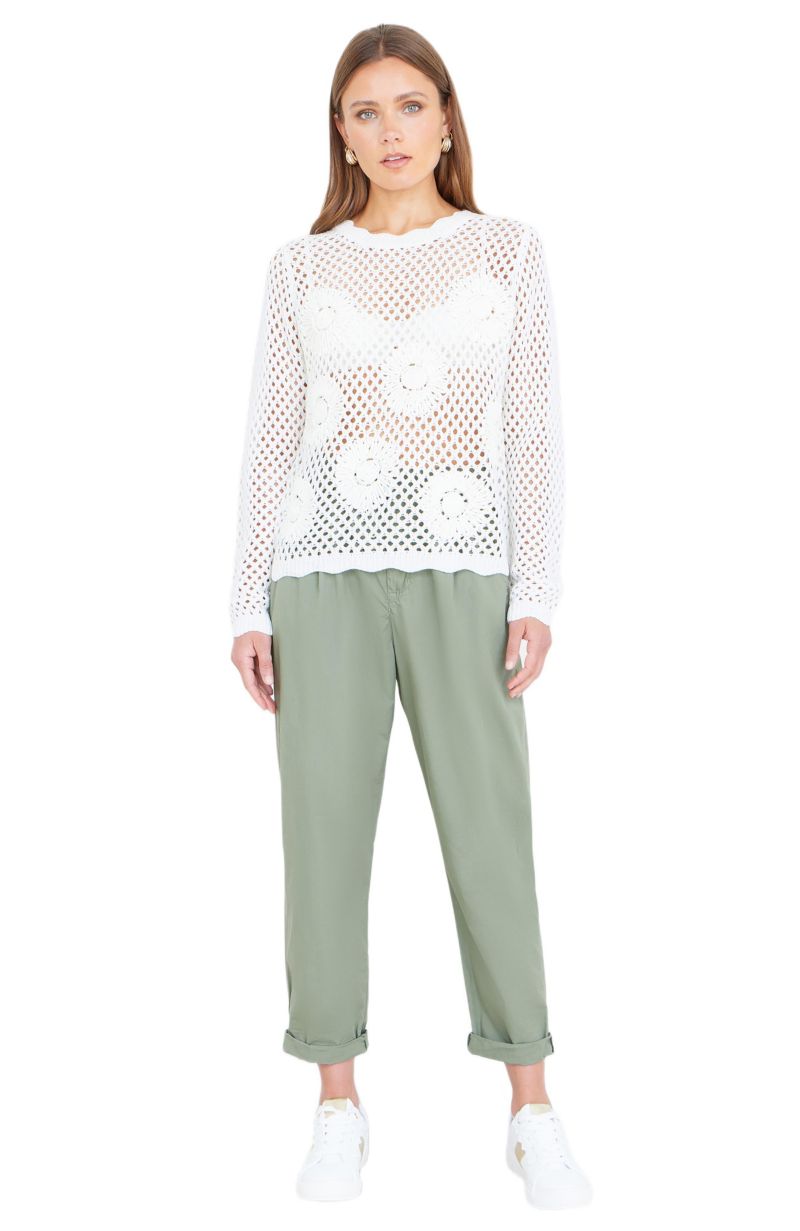 Women's Flower Crochet Jumper