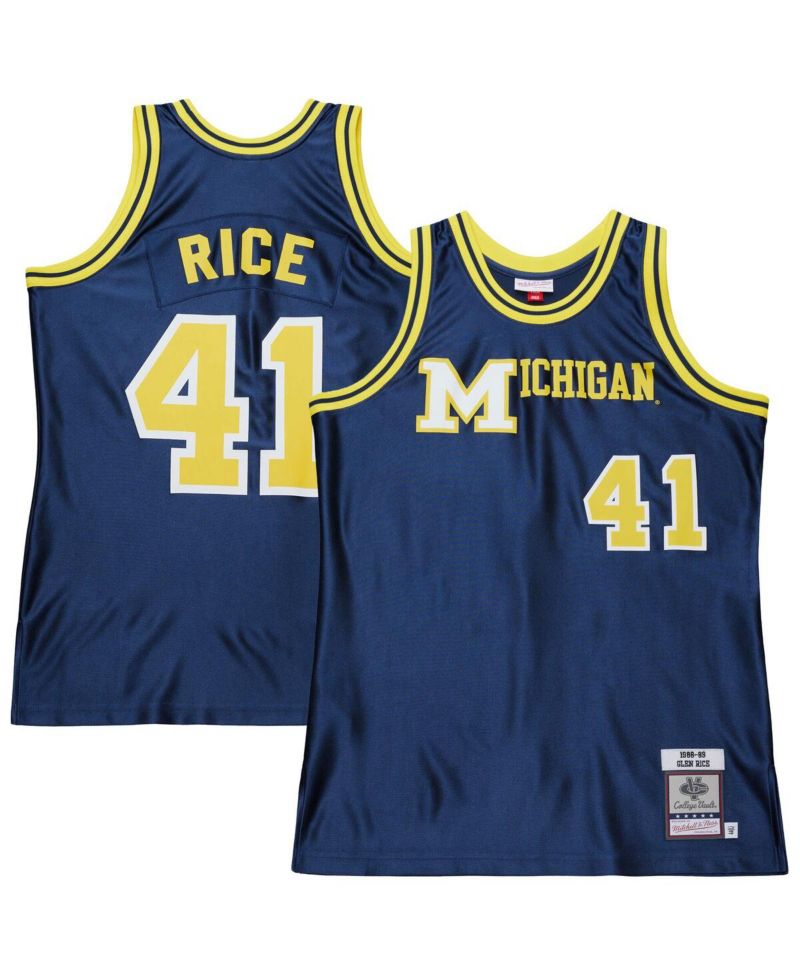 Men's Glen Rice Navy Michigan Wolverines 1988/89 Authentic Jersey