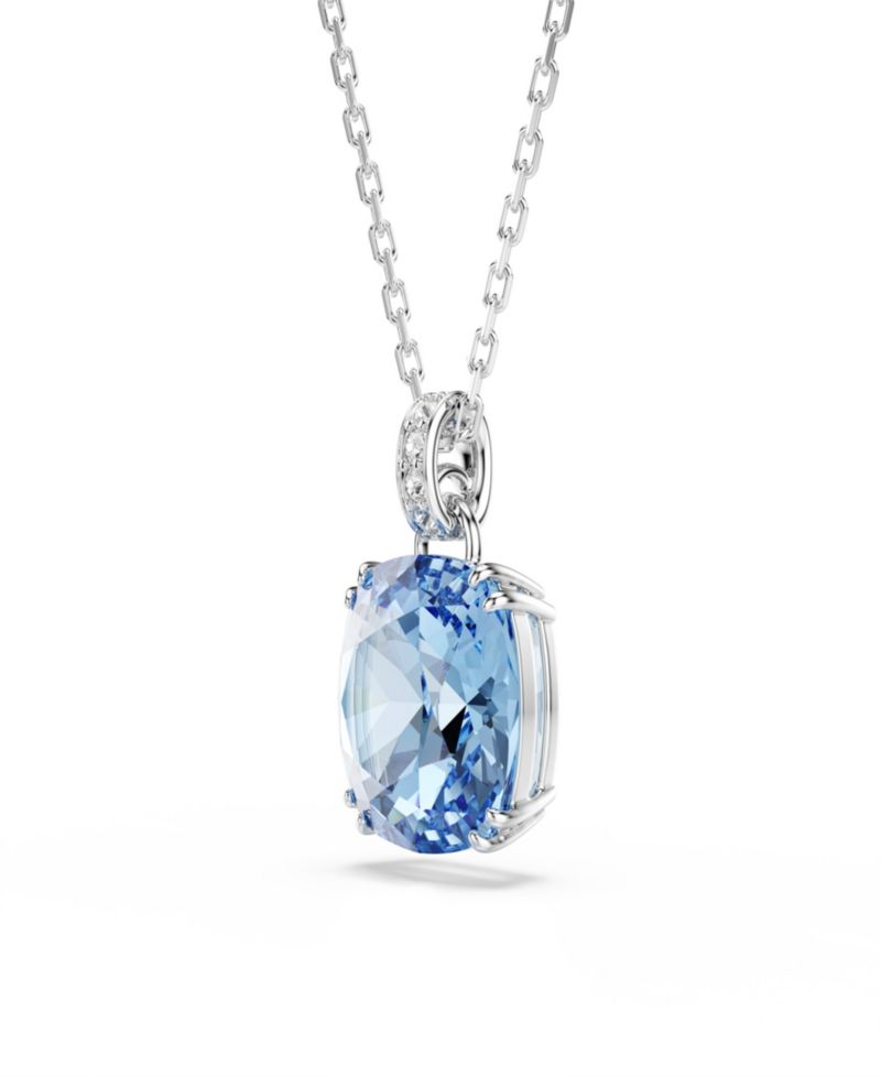 Gold-Tone Plated Blue Crystal Necklace