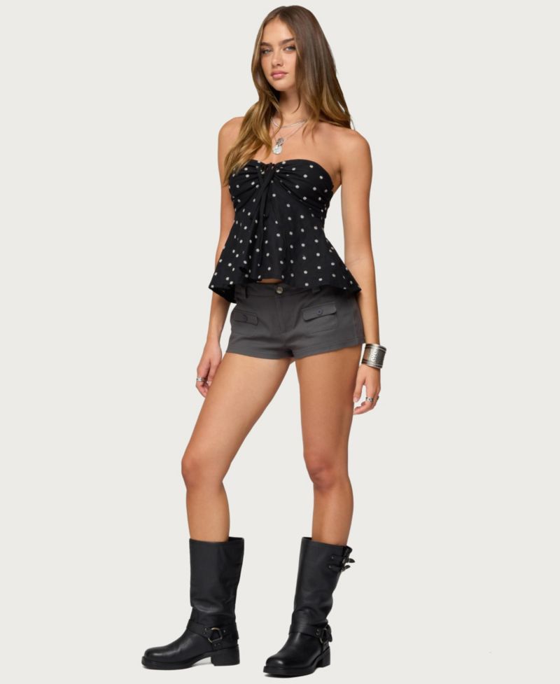 Women's Izzey Polka Dot Strapless Babydoll Top