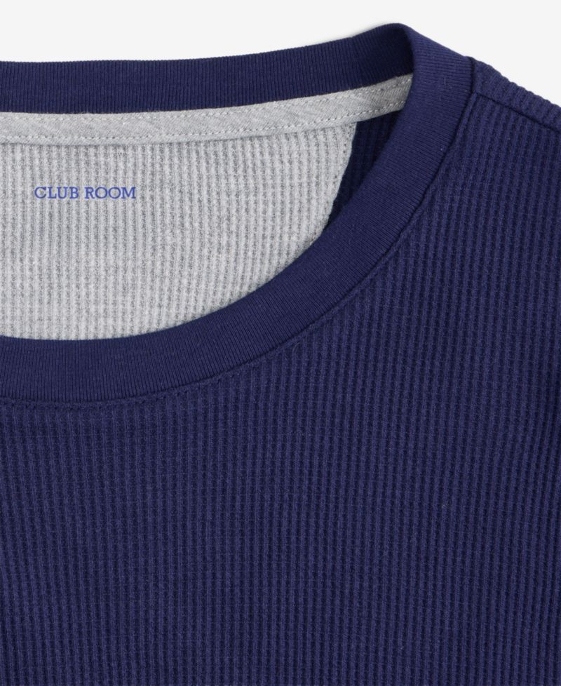 Men's Thermal Long-Sleeve Ribbed Crewneck Sweater