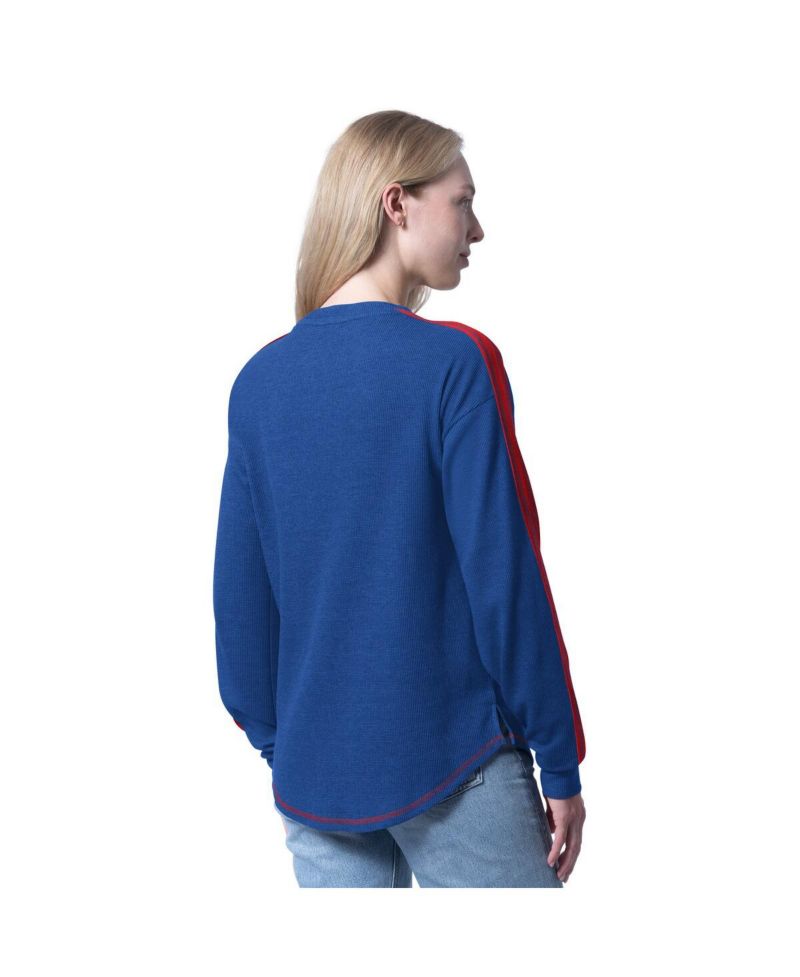 Women's Royal Philadelphia 76ers Advantage Tri-Blend Long Sleeve T-Shirt