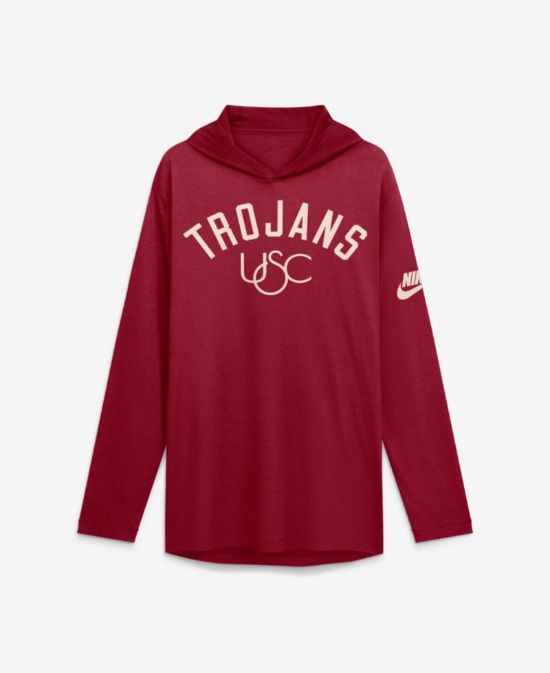 Men's Cardinal USC Trojans Legacy Arch Tri-Blend Long Sleeve Hooded T-Shirt