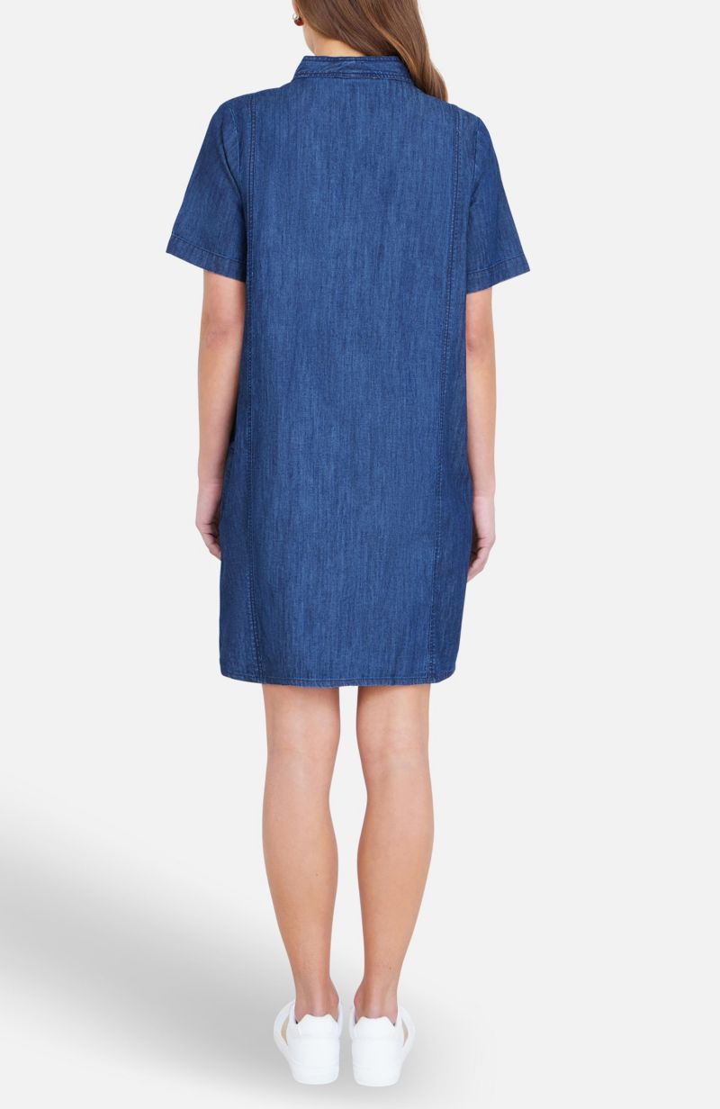 Women's Chambray Tunic With Bow Tie