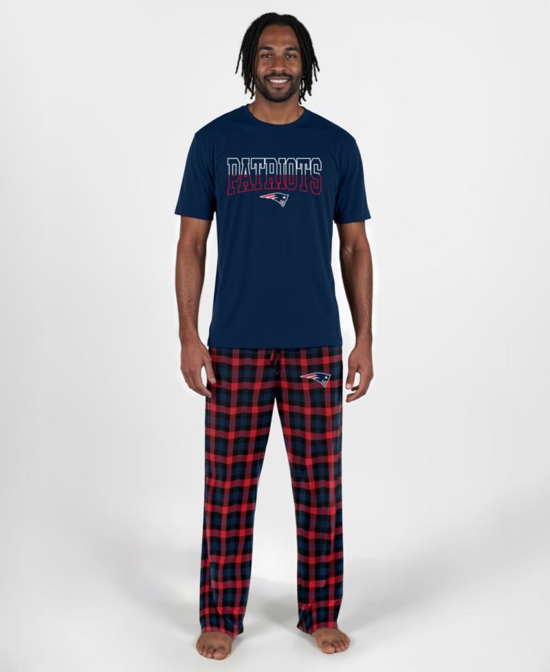 Men's Navy New England Patriots Highland Sleep Set