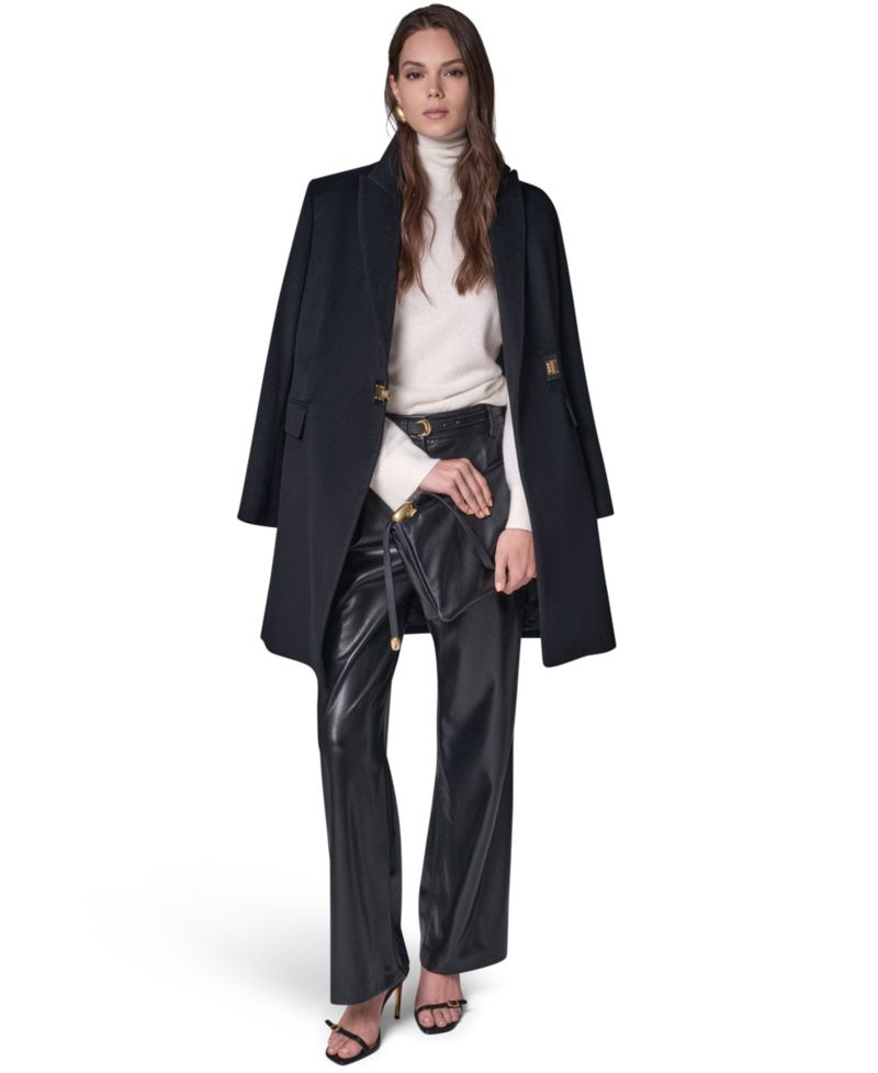 Women's Buttoned Notch Collared Coat