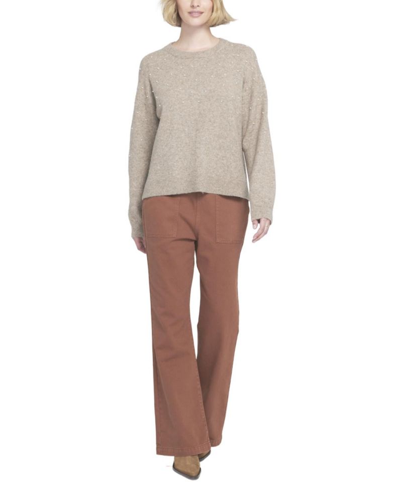 Women's Pearl Trimmed Sweater Pullover