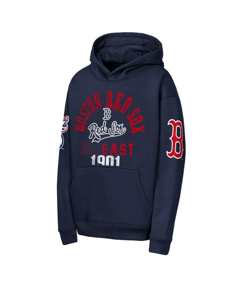 Big Boys and Girls Navy Boston Red Sox Premium Sweep Fleece Hoodie