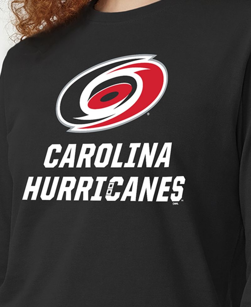 Women's Black Carolina Hurricanes Wordmark Lockup Long Sleeve T-Shirt
