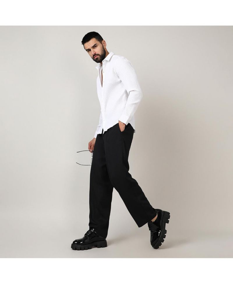 Men's Chalk White Twisted Crease Shirt