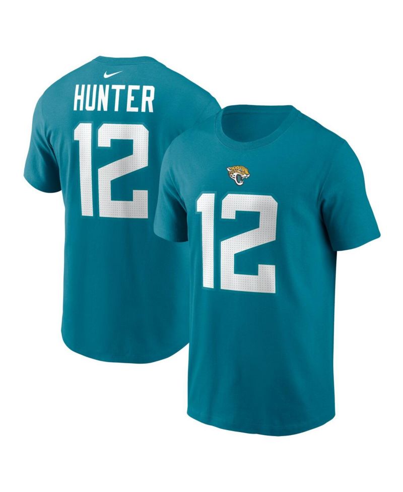 Men's Travis Hunter Teal Jacksonville Jaguars 2025 NFL Draft First Round Pick Name & Number T-Shirt