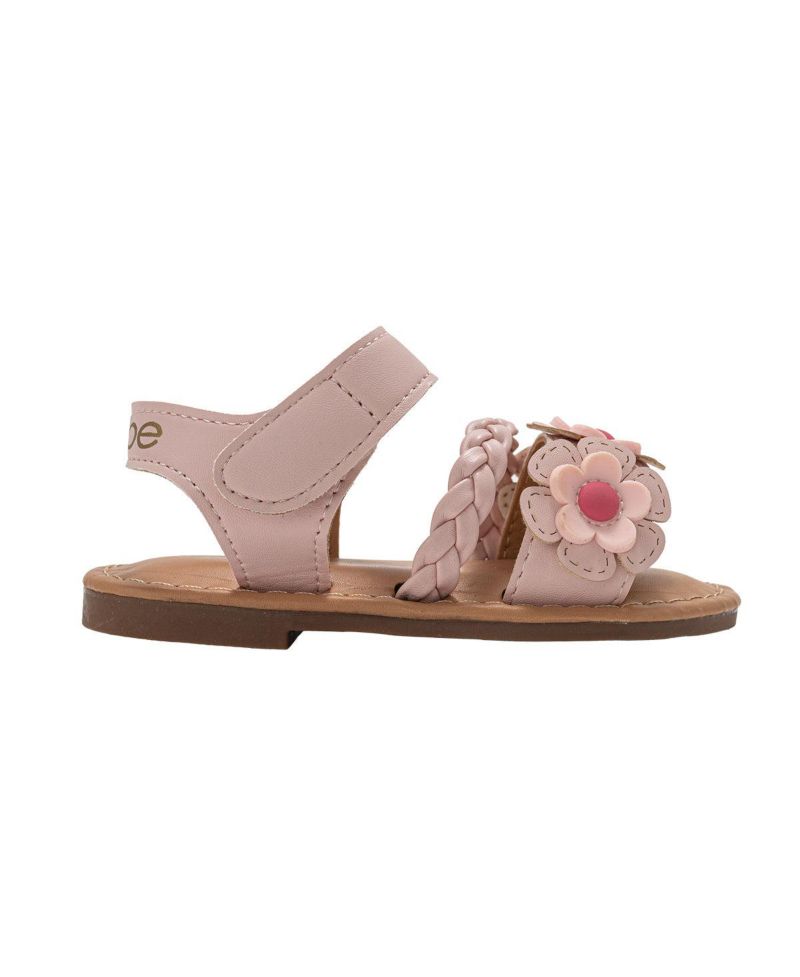 Big Girls Girl's Fashion Sandals – Dressy Shoes with Braided Detail and Flower Applique