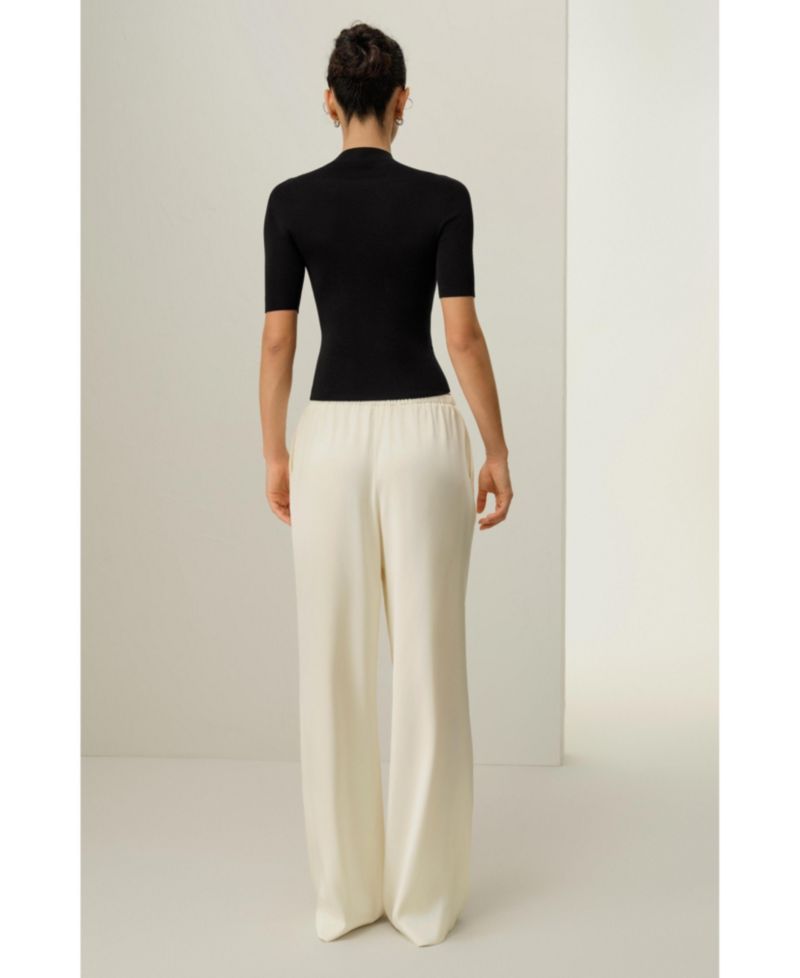 Women's Seamless Silk-Cotton Slim-Fit Knit Top