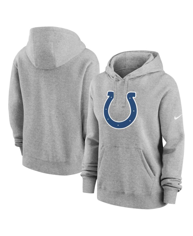 Women's Heather Gray Indianapolis Colts Club Fleece Pullover Hoodie