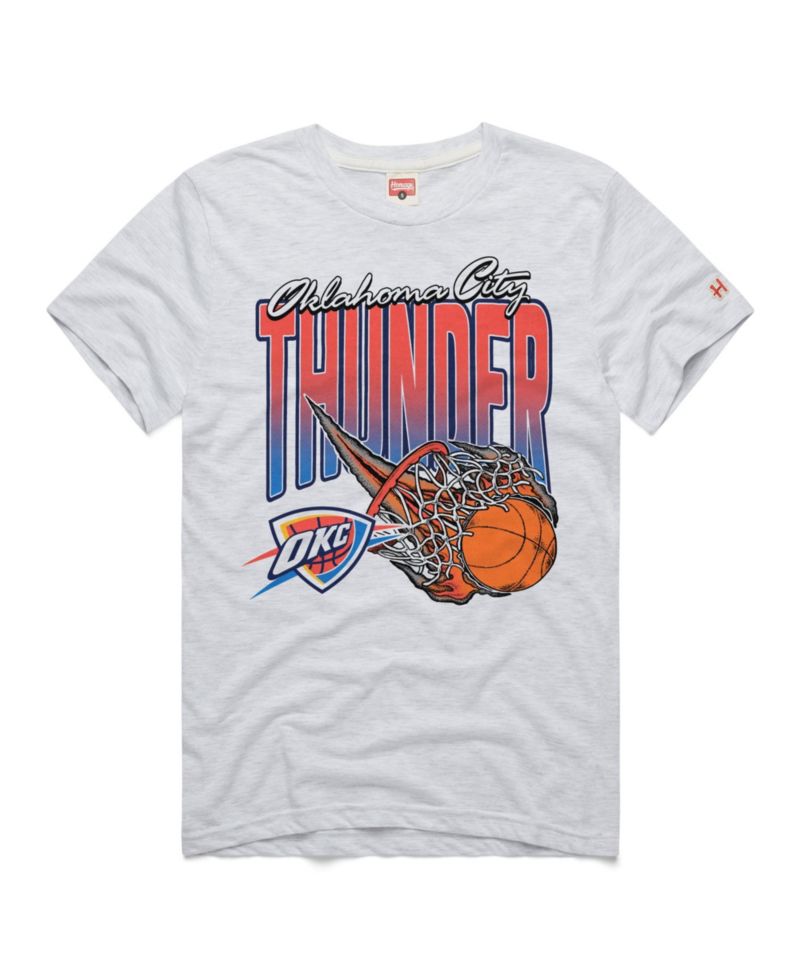 Men's and Women's Ash Oklahoma City Thunder On Fire Tri-Blend T-Shirt