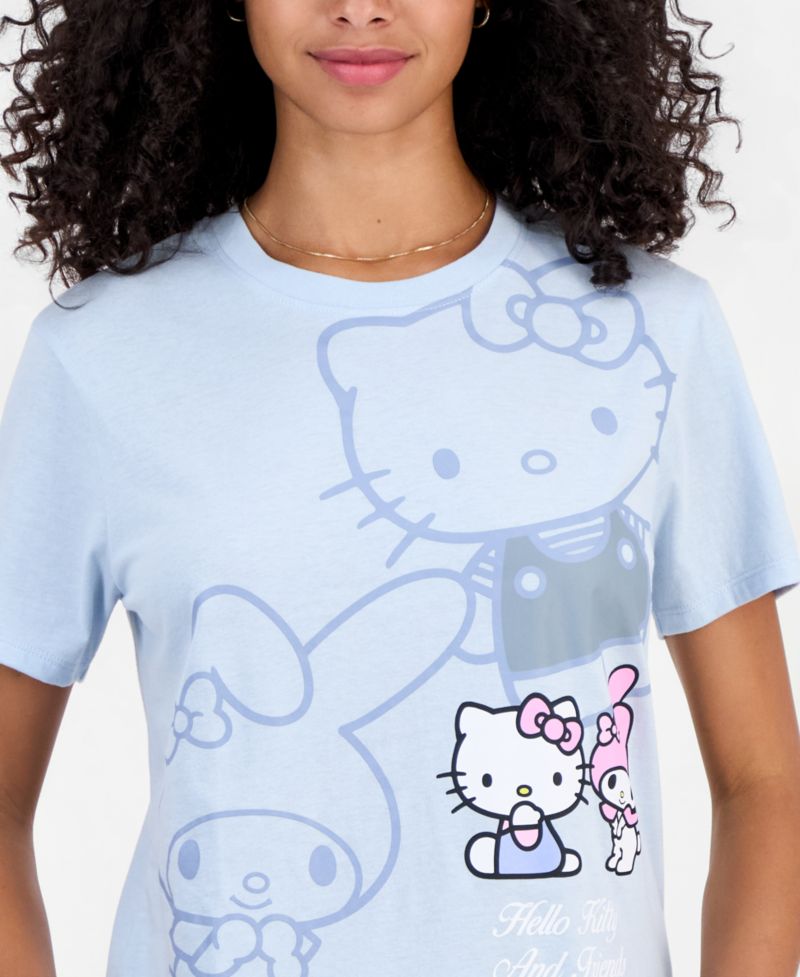 Juniors' Hello Kitty & My Melody Crewneck Tee