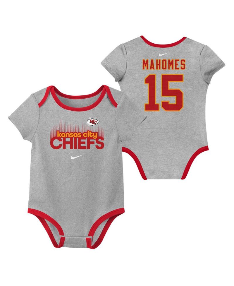 Baby Boys and Girls Patrick Mahomes Kansas City Chiefs Name & Number 3-Pack Bodysuit Set