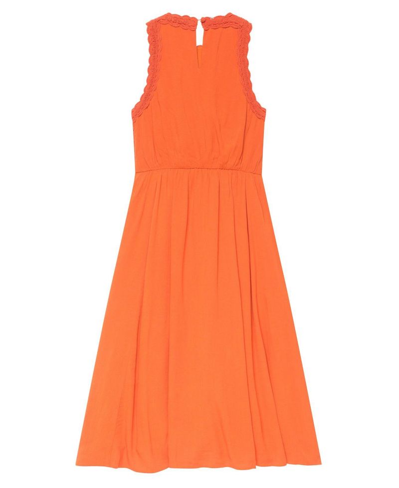 Women's Crochet Bodice A-Line Midi Dress