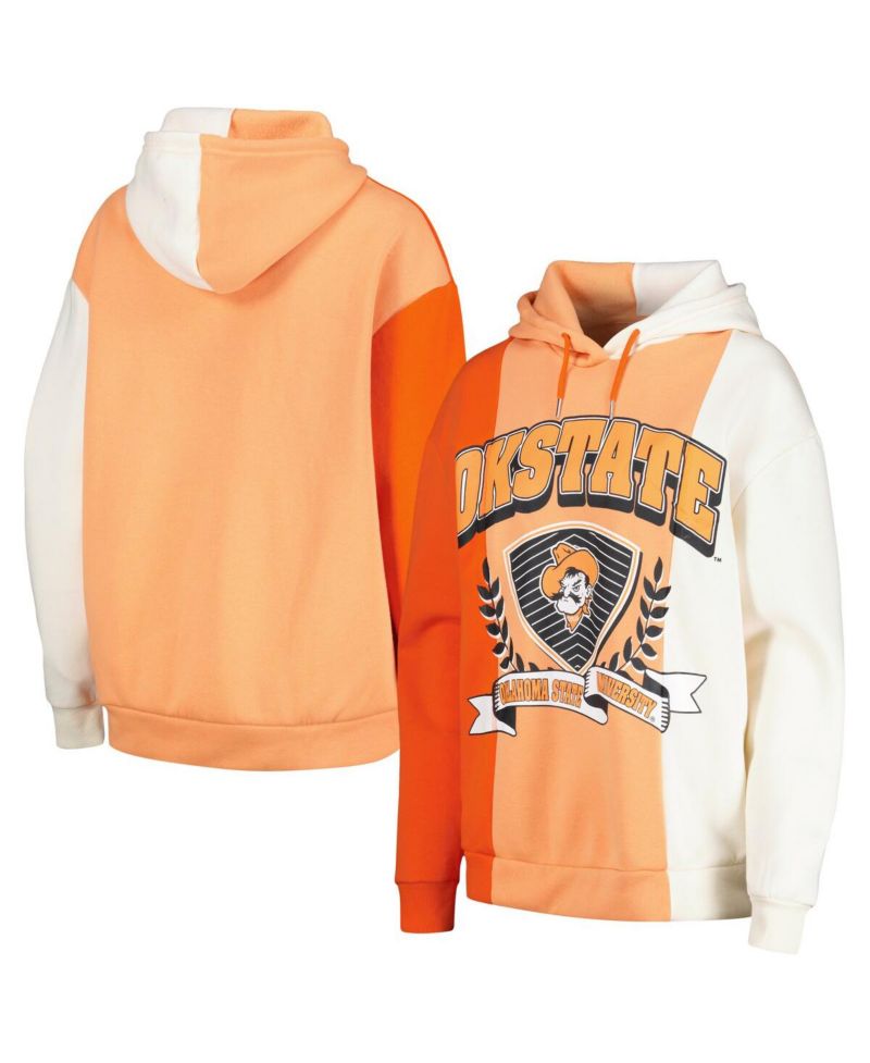 Women's Orange Oklahoma State Cowboys Hall of Fame Colorblock Pullover Hoodie