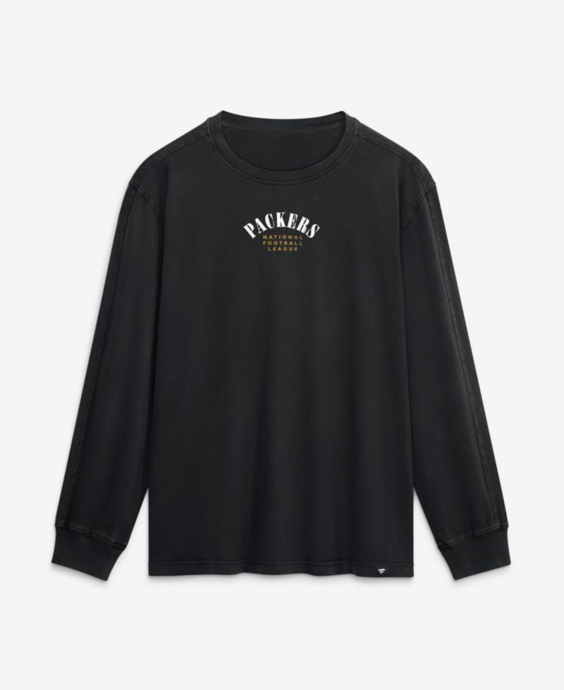 Men's Black Green Bay Packers Relaxed Fullback Drive Long Sleeve Fashion T-Shirt