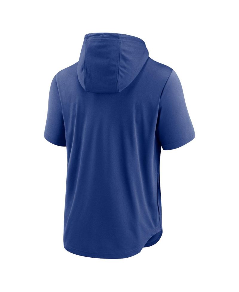 Men's Royal Kansas City Royals Logo Lockup Performance Short-Sleeved Pullover Hoodie