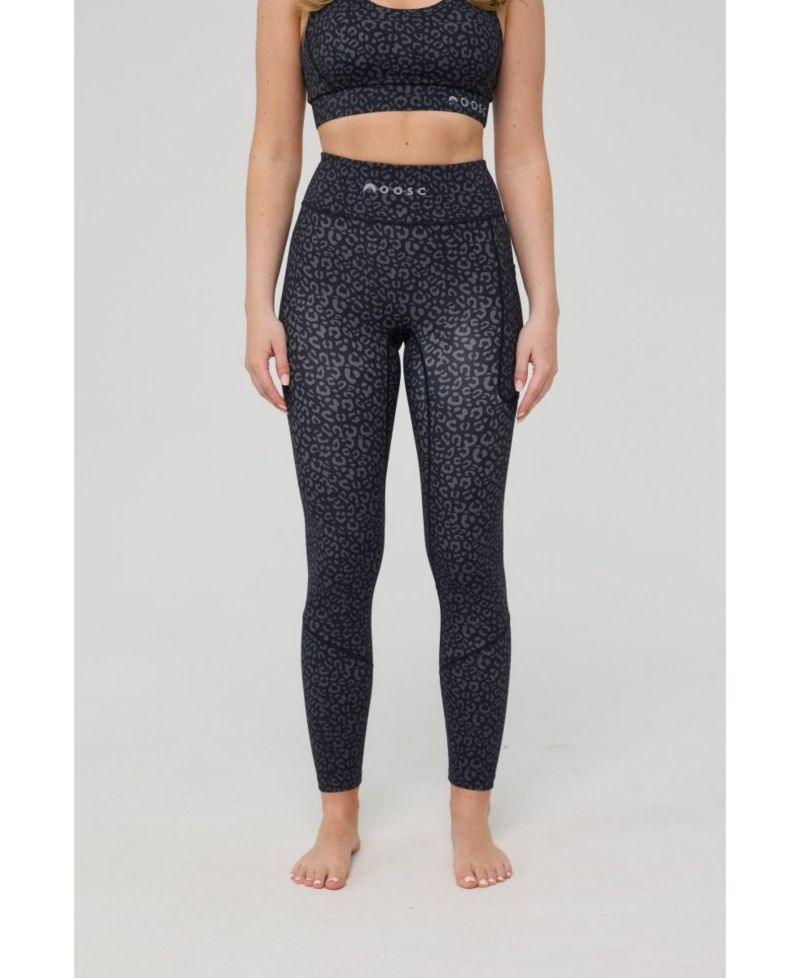Women's Infinite High Waisted Leggings - Black Leopard