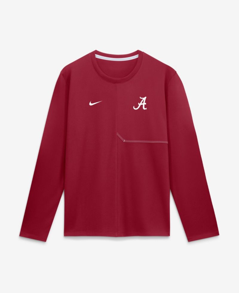 Men's Crimson Alabama Crimson Tide 2026 Sideline Coaches UV Dri-FIT Long Sleeve Shirt