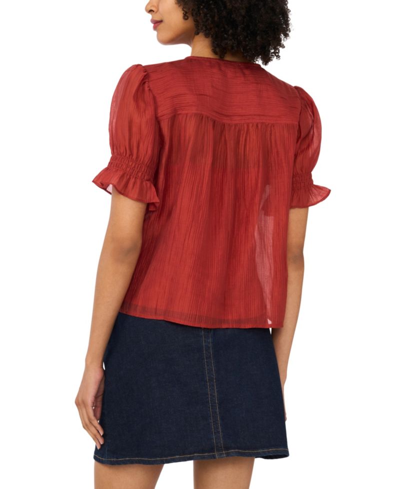 Women's Pintuck Short-Sleeve Top